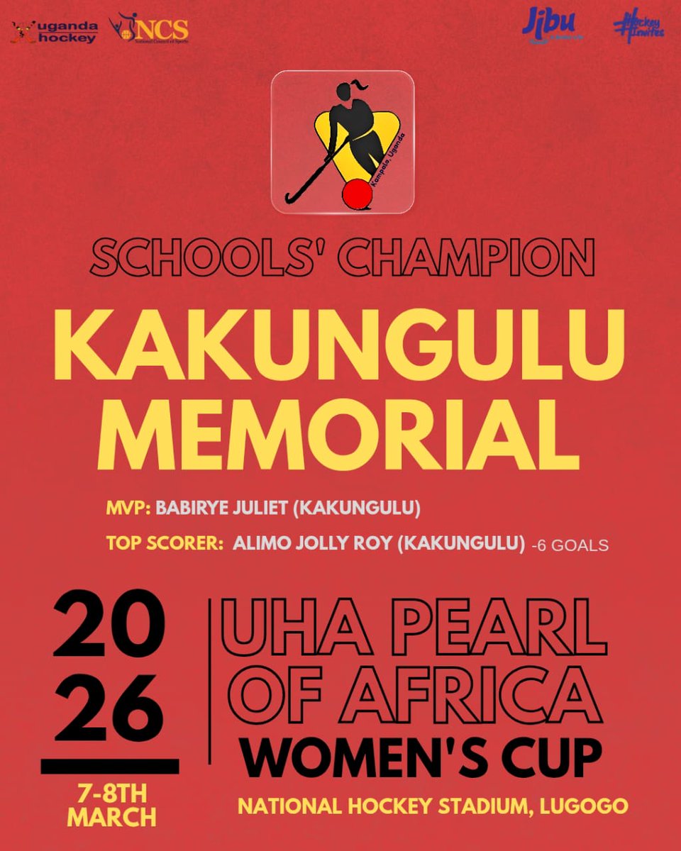 Kakungulu Memorial SS are the 2026 UHA Pearl of Africa Women's Cup Champions (Girls category)🥳🥳

Kakungulu Memorial defend the UHA Pearl of Africa Women's Cup with a 2-0 win against Kyadondo SS.