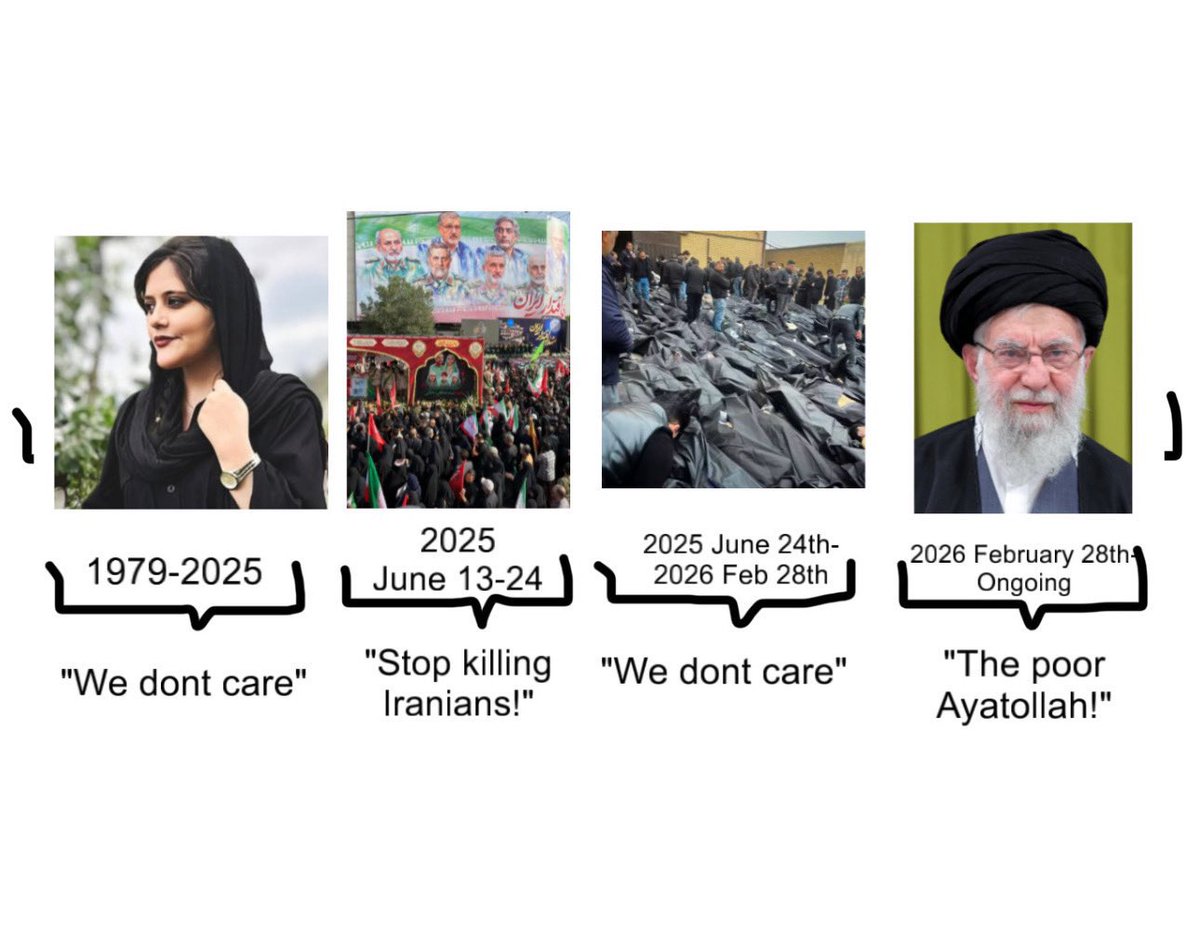 barcatrebles's tweet photo. My 15 year old cousin, along with 40,000 other innocent people, were slaughtered by the Islamic regime forces and yall were SILENT. The pedophile dictator Khamenei was killed and the anti-West losers who have never lived under the Islamic regimes are mourning him. Shame on you. https://t.co/zNlUWgbvUu