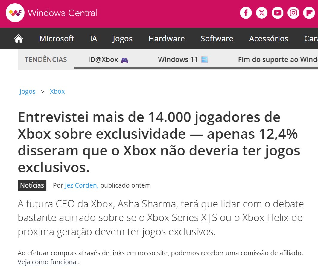 Lord_PSMG's tweet photo. 🚨SAÍRAM DO ARMÁRIO:

Após quase 10 ANOS alegando que exclusivos não vendem console ou não têm importância, pesquisa do Windows Central revela que o sonho mais reprimido dos donos de Xbox é a volta dos jogos exclusivos

...Surpreendendo um total de 0 pessoas.