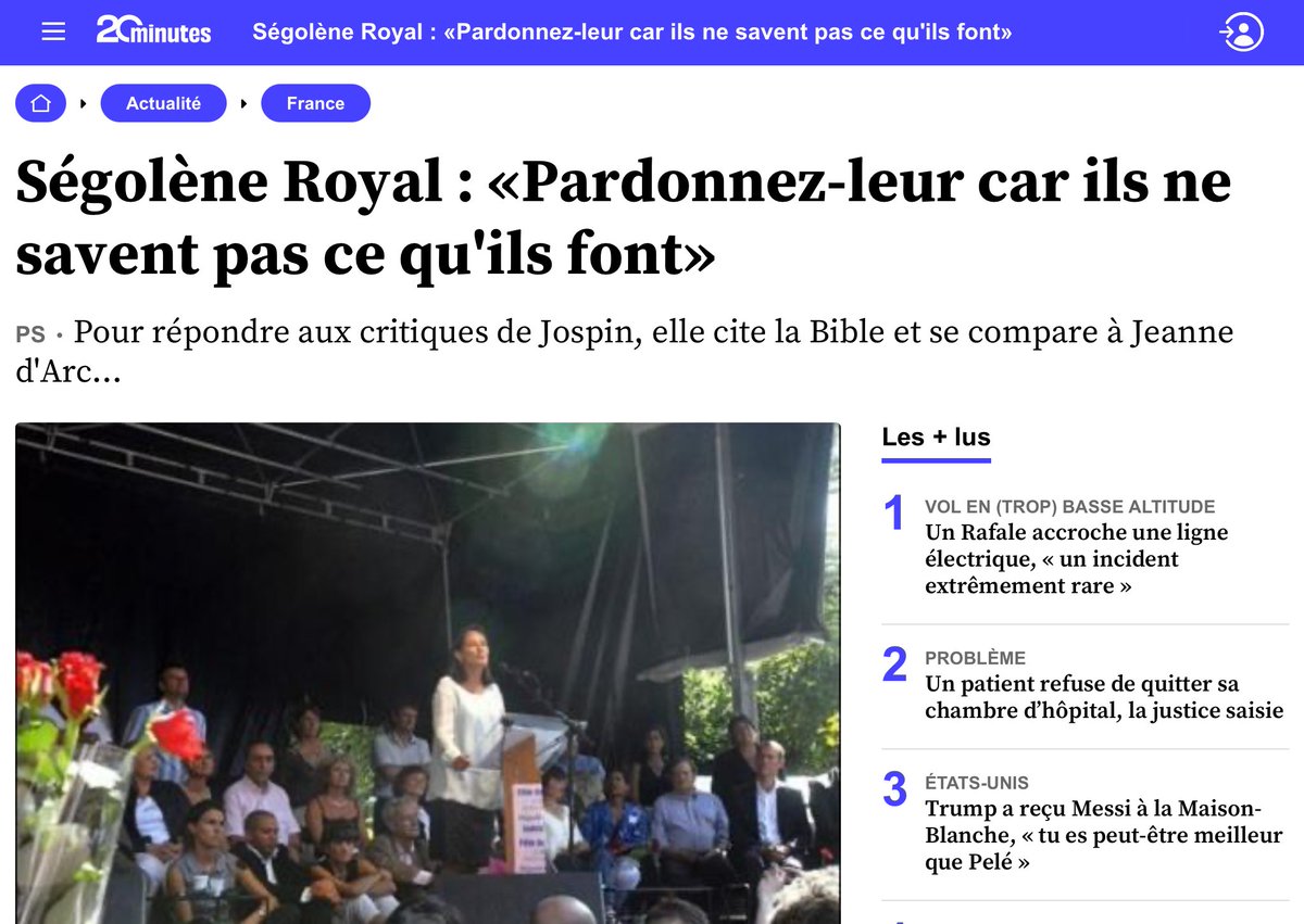 3️⃣1️⃣ En effet Malka indique que #Mélenchon critique en 2007 Ségolène Royal qui revient sur les moqueries subies pendant sa campagne présidentielle en répondant "Pardonnez leur parce qu’ils ne savent pas ce qu’ils font". Or Mélenchon rappelle que cette phrase "est attribuée par