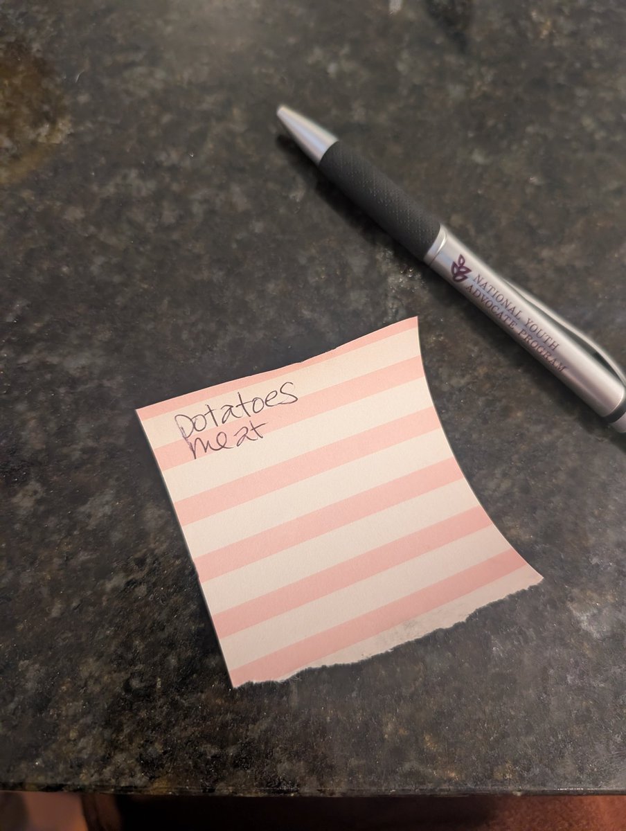 My wife's grocery list, presented without comment