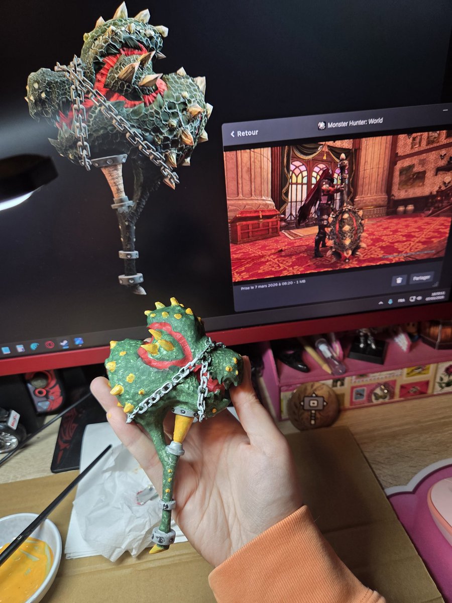 isisnyut's tweet photo. Marteau du Diable ❤️🔨 
Il n'est pas parfait mais pour une première, je suis plutôt contente du résultat 🥰
(imprimé en 3D résine + peint à la main)
#MonsterHunter #モンスターハンター https://t.co/6wzbmDzNaa