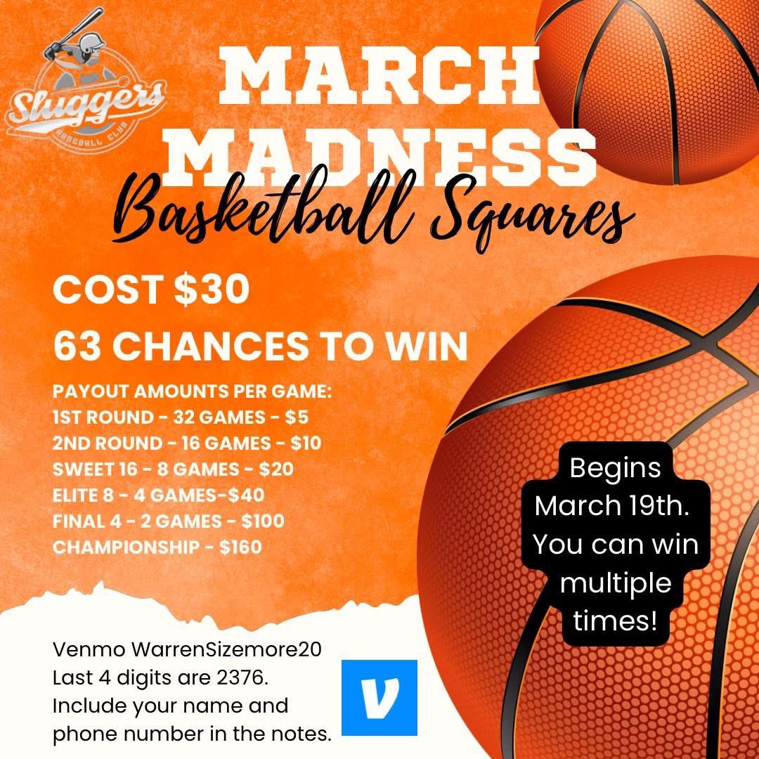Anyone looking for some March madness squares? Fundraiser for Connor’s baseball team gives you the chance to win money on all 63 games of the tournament. Let me know if interested.