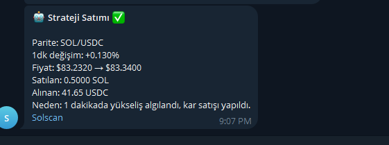 Botu oluşturdum kendi trade atıyor. Seeker telefona ihtiyacınız yok direkt kendi stratejinizi oluşturabilirsiniz. Jupiter api ücretsiz zaten yapay zeka'yı bağlayacaksınız telegrambot'u oluşturacaksınız bitti. 

Bu sefer sadece stratejiyi belirledim kendi trade atıyor.