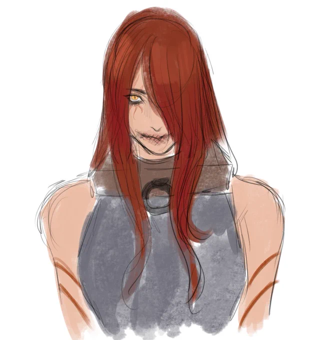 haven't had a red head oc so I made one. She's Adon.