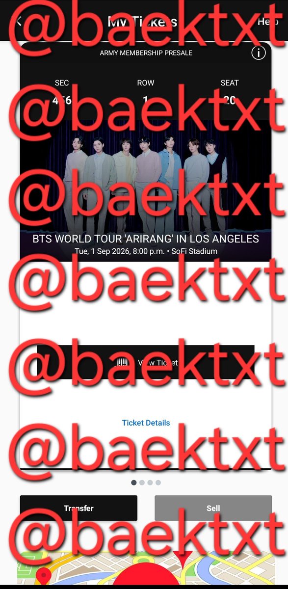 baektxt's tweet photo. WTS/LFB (2) arirang in los angeles tickets for 9/1 day 1)

section 456, row 1, seats 20-21 (front of section)

- price: $300USD each / $600 USD for both
- can facetime/whatsapp video call during transfer
- prefer paypal g&amp;s (im canadian so i don't have zelle or venmo) https://t.co/5dVI4hN7wV