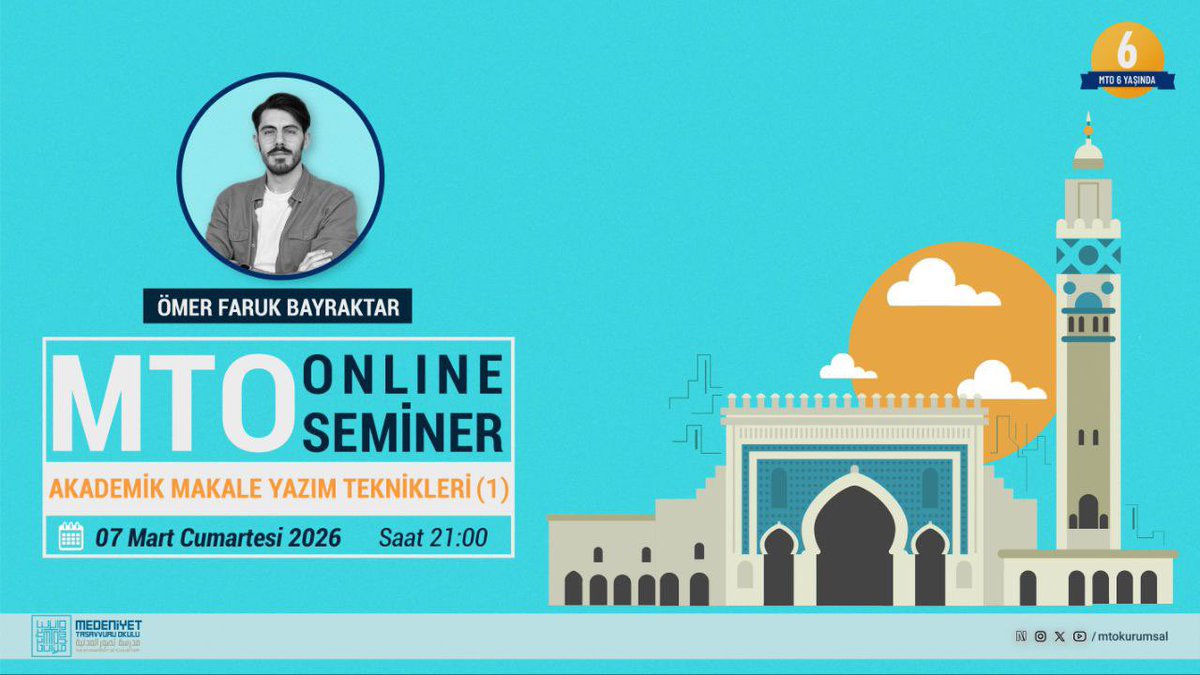 MTO Avrupa yönetim ekibimizden ve Goethe Üniversitesi’nden  Ömer Faruk Bayraktar hocamızın
MTO’da 
Akademik Makale Yazım Teknikleri başlıklı semineri başladı…

Zihin ve ufuk açıcı bir seminer.
Kaçırmayalım arkadaşlar.

<a href="/mtokurumsal/">Medeniyet Tasavvuru Okulu</a> <a href="/safakyagmurlari/">şafak yağmurları</a>