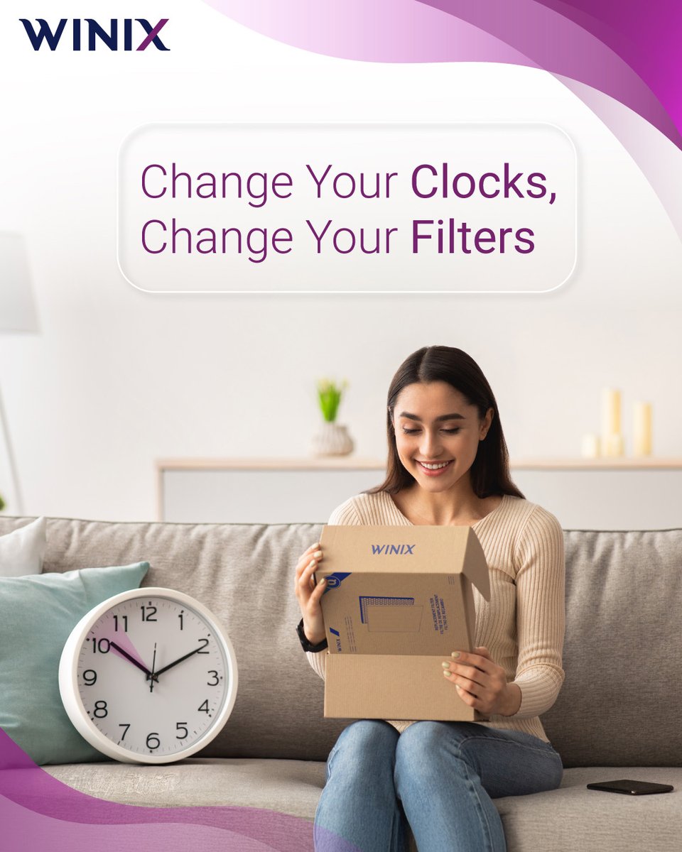 Spring forward with cleaner air! ⏰💨 

As we move the clocks ahead, check your Winix air purifier filters and keep your home air fresh all season. Now through 3/9, save 40% on filters &amp; humidifier accessories with code FILTER40. 

🛒 winixamerica.com 

#SpringForward