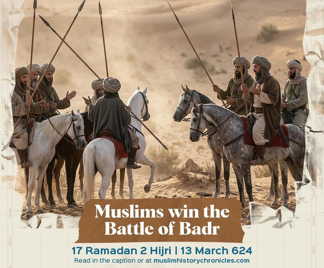 ERsdeen's tweet photo. #OnThisDay 17th of Ramadan, 2 Hijri (13 March 624 CE), the Muslims of Madinah inflicted a stunning defeat on the Quraysh of Makkah in the Battle of Badr.
There were around 14 casualties on the side of the Muslims. A total of 313 or 317 Muslims fought against around 1000 well-equipped Quraysh of Makkah.
The leader of the Quraysh, Abu Jahal, was fatally wounded and was eventually killed in the battle. Around 70 men were also killed and the same number were taken prisoners from the side of the Quraysh.