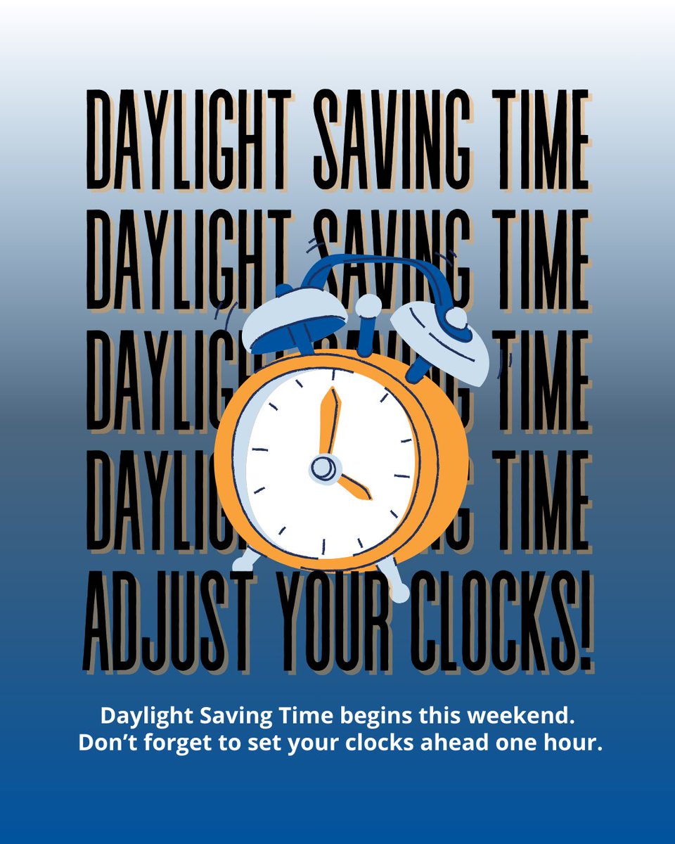 Daylight Saving Time begins tomorrow! ⏰ Don’t forget to spring your clocks forward. Here’s to longer days and brighter mornings ahead!