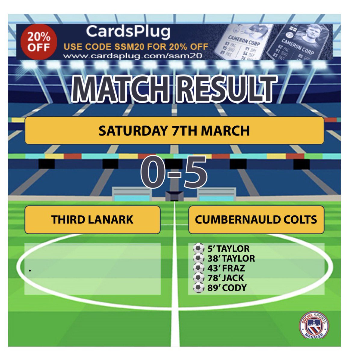 ColtsU19's tweet photo. The lads rack up their 9th league win on the bounce with a comfortable away win v Third Lanark 

🟡🔵🟡 #monthecolts https://t.co/0qOTToKCLQ