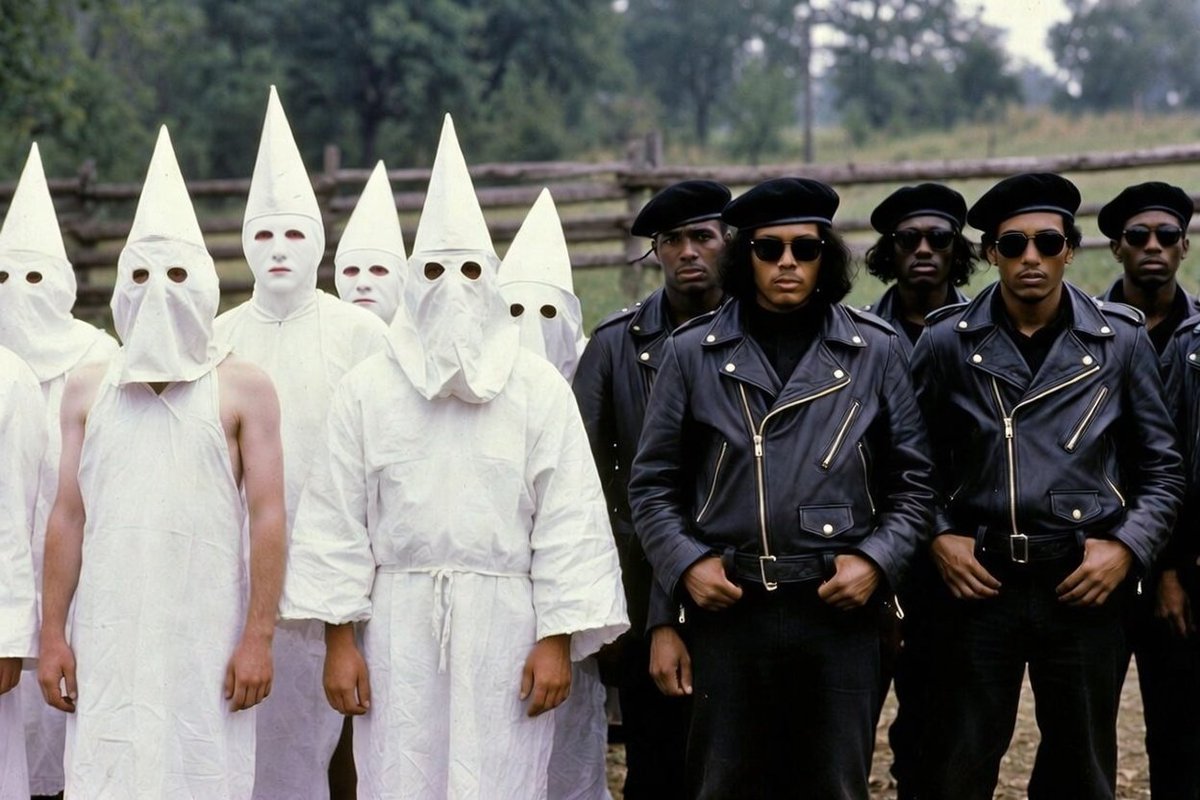 STVASTG's tweet photo. They think pro Black movements are anti white because pro white movements have always been anti Black. One group has an atrocious reputation of terrorizing and murdering Blacks and other races, dismantling thriving Black communities and has not been labeled by the FBI as a homegrown terrorist group since its founding in 1865 and other group, founded in 1969, "had", and FBI begun dismantling in 1969, an atrocious reputation of providing breakfast programs, self-defense against police brutality, protecting vulnerable Blacks was never known to murder targeted races of people. Guess which group was dismantled by the authorities, murdered and imprisoned it's leaders for decades? Who would you trust? "People" who cowardly wear hoods over their heads or people who bravely presents themselves visibly?

#kkk #whitesupermacy #blacklivesmatter #blm #theblackpanthers #racism #fbi #corruption #lynching #hangings #violence #silencetheviolenceandshuntheguns