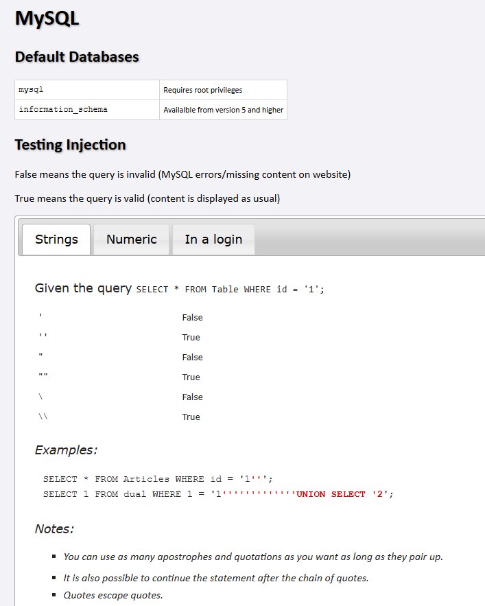 💉 Weekend Read: The SQL Injection Knowledge Base

Website: websec.ca/kb/sql_injecti…

author: Roberto Salgado

#infosec