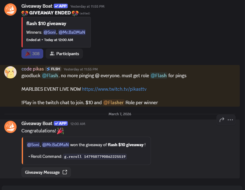 SolGhost4's tweet photo. The 2 winners for our FLASH give away
and there is the proof of they're winning 

if you want to join just join our discord server 
more give away to come 

we have Flash give away 
daily, weekly and monthly give away.

DISCORD SERVER: https://t.co/Gg1s6VblCH https://t.co/ohW02YBWrE