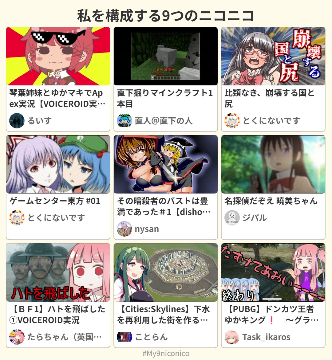 私を構成する9つのニコニコ #私を構成する9つのニコニコ #My9niconico