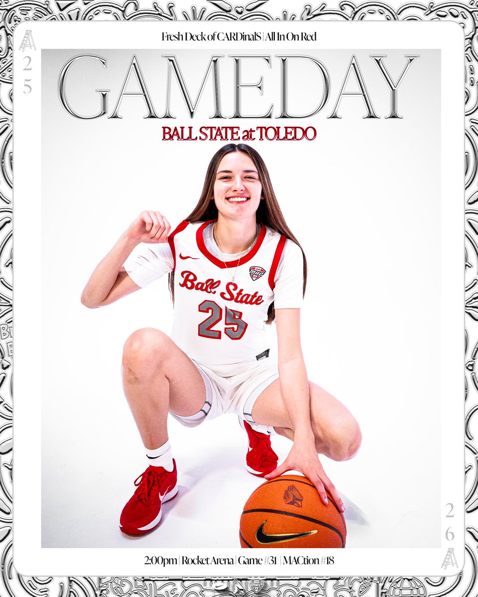 BallStateWBB's tweet photo. IT'S GAMEDAY | #MACtion

🆚Toledo
📍Toledo, Ohio
⏰2 pm ET
📺https://t.co/N6BCP6oJzD
📻https://t.co/wRbDnCioPv
📊https://t.co/fzSDK7kYVS https://t.co/f9vZVM2Xy4