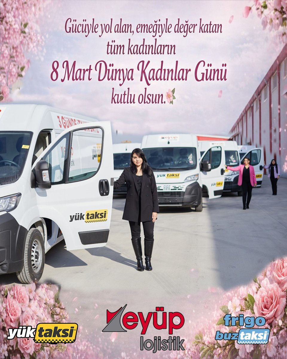 Gücüyle yol alan, emeğiyle değer katan tüm kadınların

8 Mart Dünya Kadınlar Günü Kutlu Olsun....

#eyuplojistik #8martkadınlargünü #kadınlargünü #kadınıngücü #yüktaksi