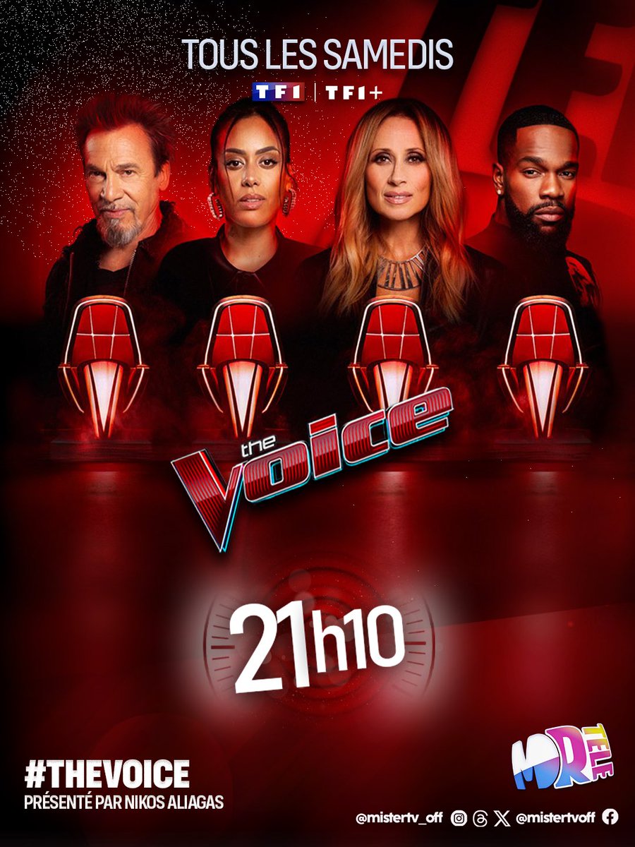 misteralex_off's tweet image. Rendez-vous CE SOIR pour la deuxième soirée d’auditions à l’aveugle de @thevoice_tf1 ✌️

🔴⚡️ #TheVoice
🗓️ Tous les samedis 
⌚️ 21h10
🎤 Présenté par @nikosaliagas 

Sur @tf1 | @tf1plus 📺 
#MisterTV