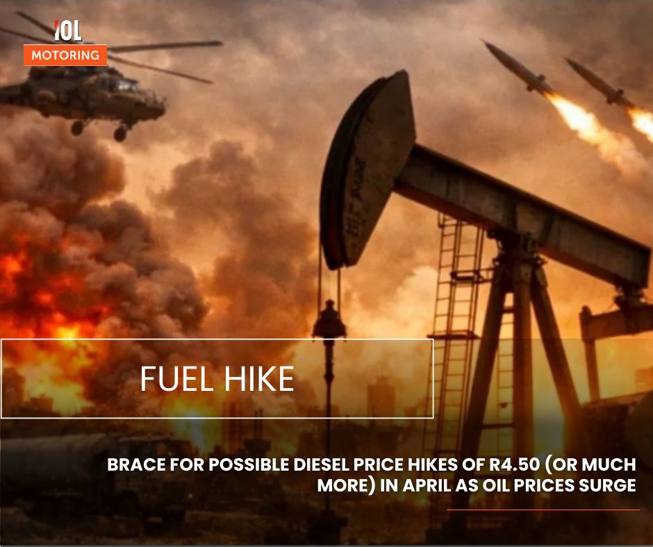 IOL's tweet photo. South Africa is set for a fuel price shock at the beginning of April, as soaring international oil prices and a weaker rand could result in the largest monthly increases in history. @IOLmotoring
#motoring #fuel #price #shock #international #oil #weaker #rand
Read on https://t.co/qq7ppxxXDf