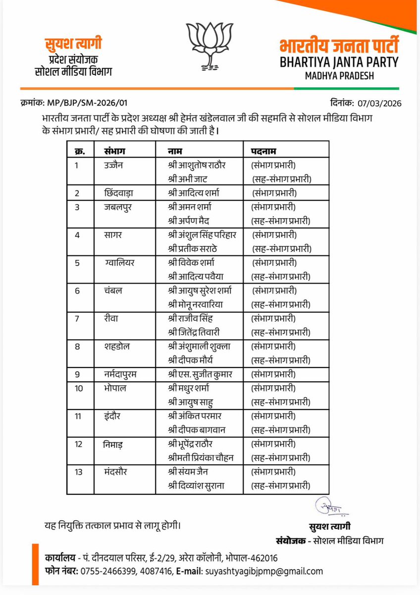 BJP Madhya Pradesh tweet media