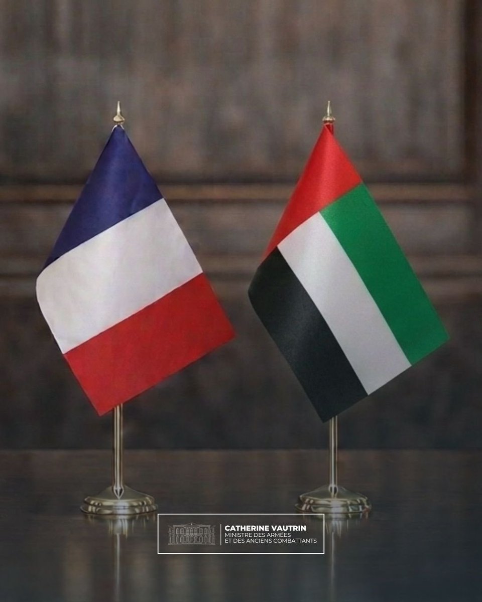 CaVautrin's tweet photo. 🇫🇷🇦🇪Face à l’escalade en cours au Proche et Moyen Orient, je suis en contact très régulier avec le Ministre d’Etat émirien aux affaires de défense, Mohamed al-Mazrouei. 

La France est au rendez-vous vous de ses engagements : elle se tient aux côtés de ses partenaires et alliés pour assurer leur sécurité et protéger les ressortissants et emprises françaises.

En soutien de notre partenaire émirien, notre engagement est strictement défensif. Il vise à contribuer au retour de la paix et de la stabilité dans la région.

@FranceEmirats @modgovae