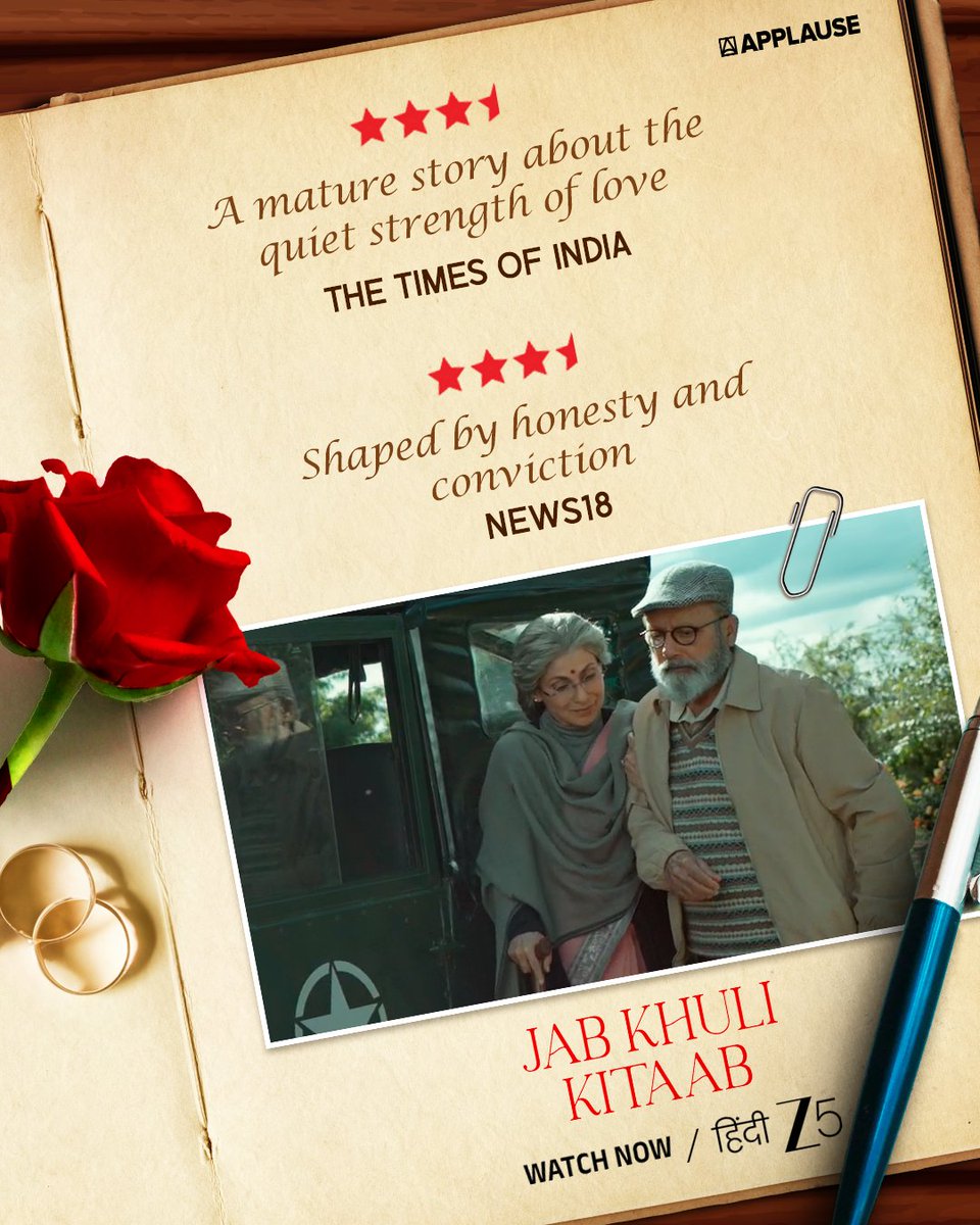 ApplauseSocial's tweet image. A story we told, a love you made even bigger ❤️📖

#JabKhuliKitaab, streaming now, only on #ZEE5

#JabKhuliKitaabOnZEE5