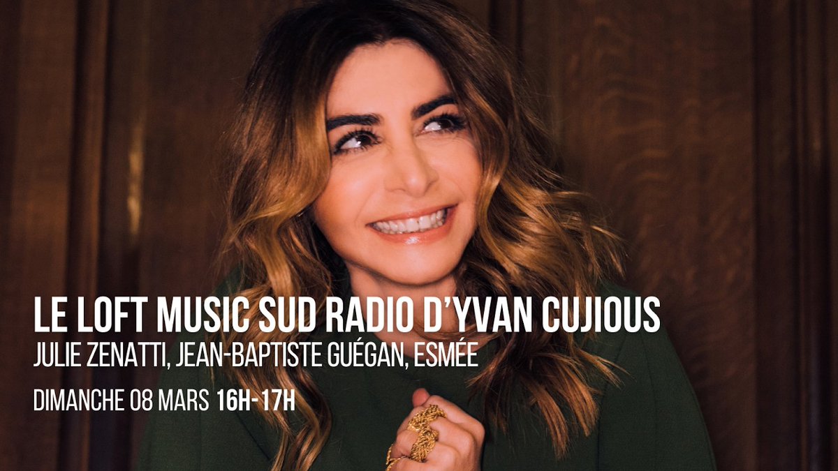 #Lesamis Retrouvez notre belle <a href="/juliezenattioff/">Julie Zenatti</a> ce Dimanche 8 Mars de 16h à 17h dans #LeLoftMusic sur <a href="/SudRadio/">Sud Radio</a> ! Ne loupez pas cette belle émission qui fêtera notamment la journée internationale des droits des femmes ! ♥ 
#JulieZenatti #radio #droitdesfemmes #8mars #chanteuse