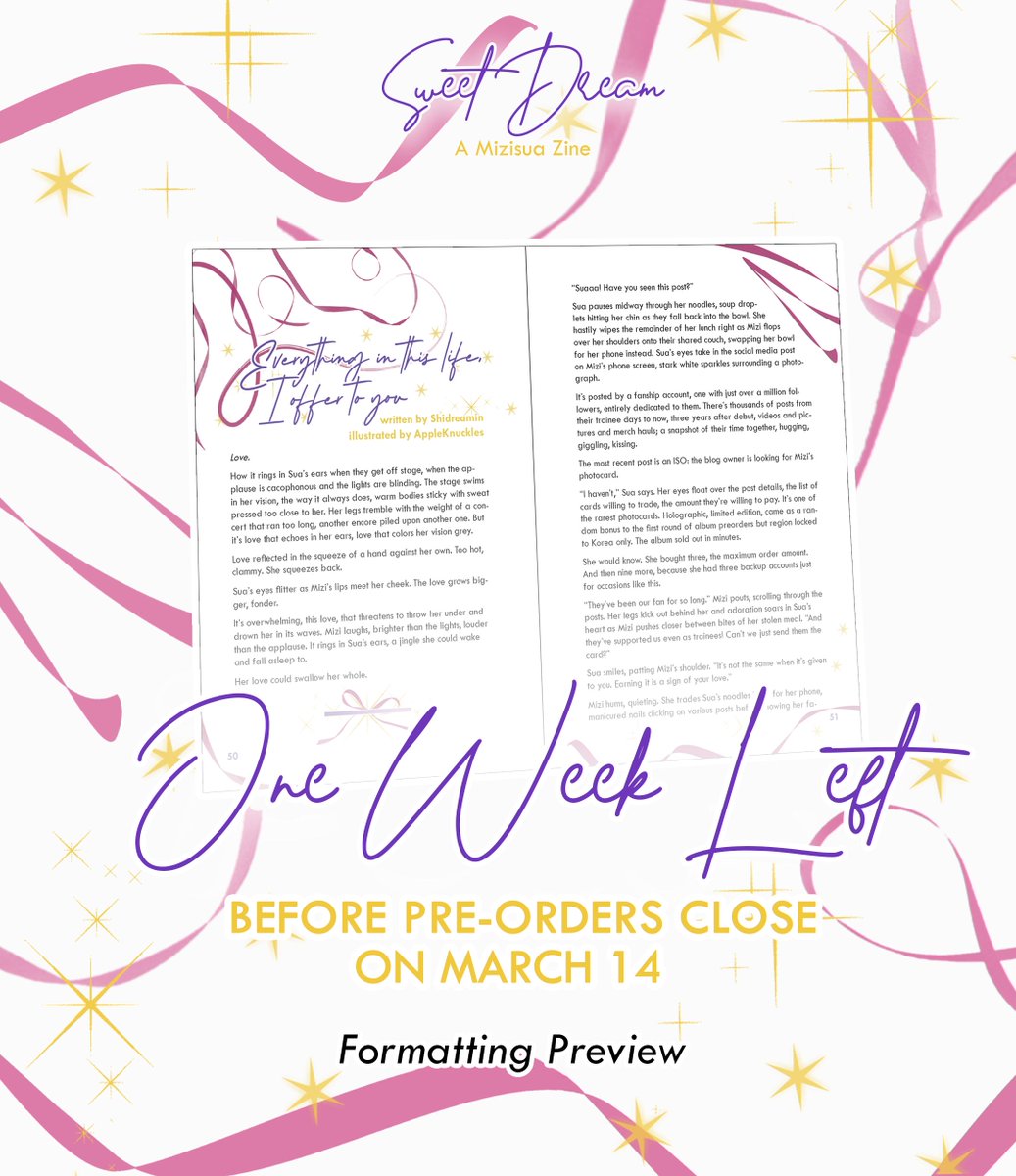 Sweet Dream: A Mizisua Zine tweet media