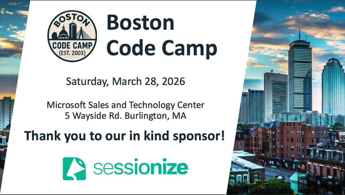 BostonCodeCamp tweet media