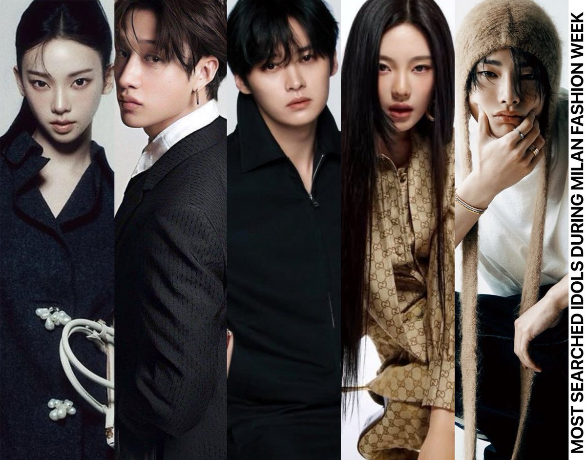 Most Searched K-pop Idols during Milan Fashion Week (Feb 24 - Mar 2):

1. #KARINA  
2. Bang Chan 
3. Lee Know 
4. Ningning 
5. I.N 

#카리나 #カリナ #aespa #에스파 <a href="/aespa_official/">aespa</a>