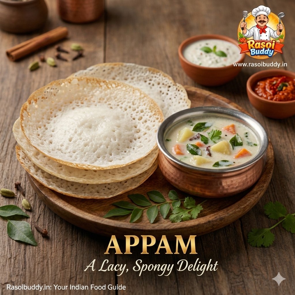 rasoibuddy's tweet image. Soft, lacy and delicious Appam 🥞✨
A classic South Indian breakfast perfect with stew or curry.
Recipe 👇
 rasoibuddy.in/appam

#Appam #SouthIndianFood #IndianBreakfast