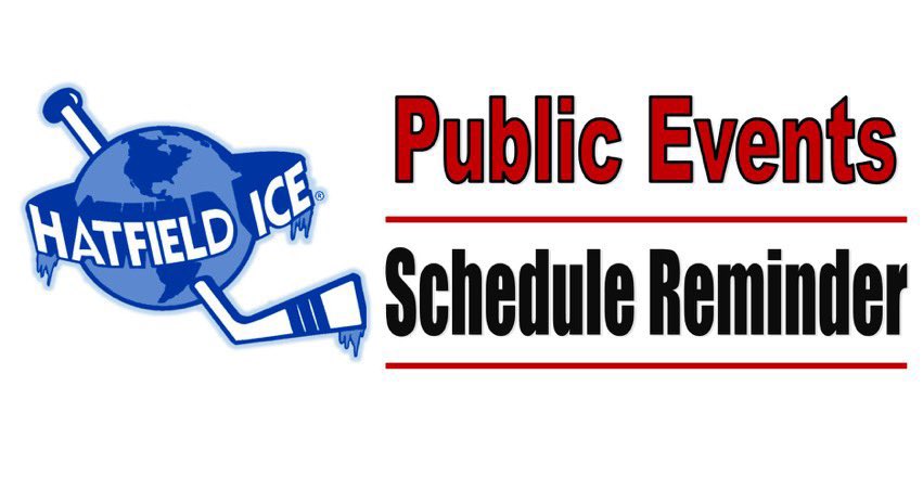 HatfieldIce's tweet photo. REMINDER:  No afternoon Public Skating Hours today and tomorrow (March 7 &amp; 8 ) due to @MidAtlShowcase.  We will have Public Skate tonight at 8pm! https://t.co/1bwI0HEEC6