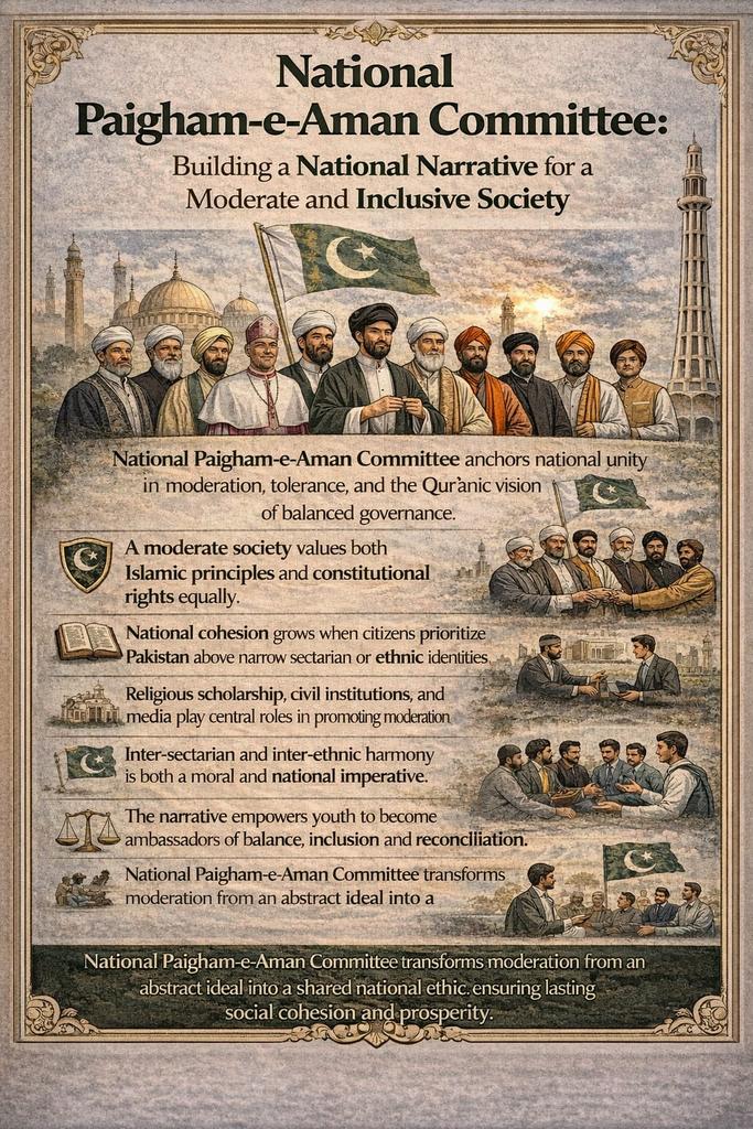 iqrytweets's tweet photo. قومی پیغامِ امن کمیٹی قرآن و سنت اور آئینِ پاکستان کی روشنی میں اعتدال، امن اور قومی یکجہتی کے فروغ کے لیے سرگرم عمل ہے۔ اسلام رحمت، عدل اور انسانی جان کے تحفظ کا درس دیتا ہے اور یہی پیغام ہمارے قومی اتحاد کی بنیاد ہے۔
#NPAC #PaighamEAman https://t.co/Z1Nb2vk2V2