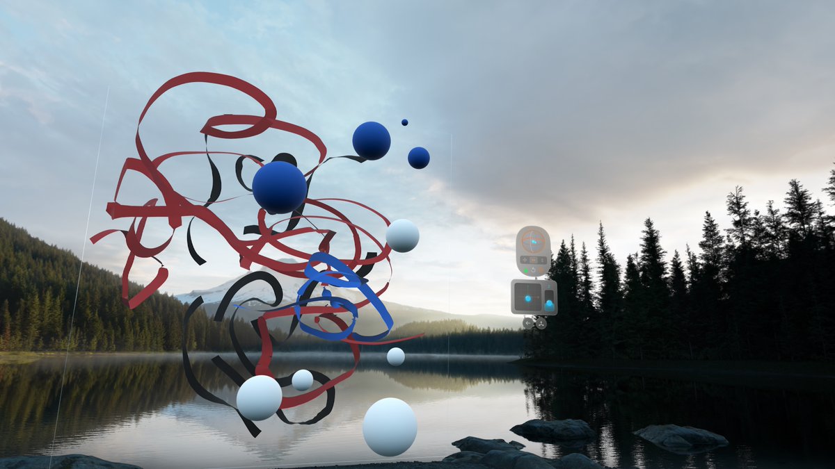 Spatialisapp's tweet photo. Draw in 3D with your hands. Or your eyes. 37 brushes, 8 materials, full layer system. Your art floats in your space alongside your other apps. https://t.co/DijfNu7Hqr