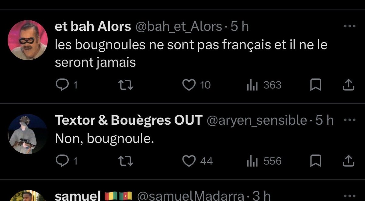 Antoinelcte's tweet photo. J’ai un pote il est rebeu regardez les raslards sous ses tweets c’est fou. Ya pas un partie politique pour regler ca ? https://t.co/8q0MAst3UN