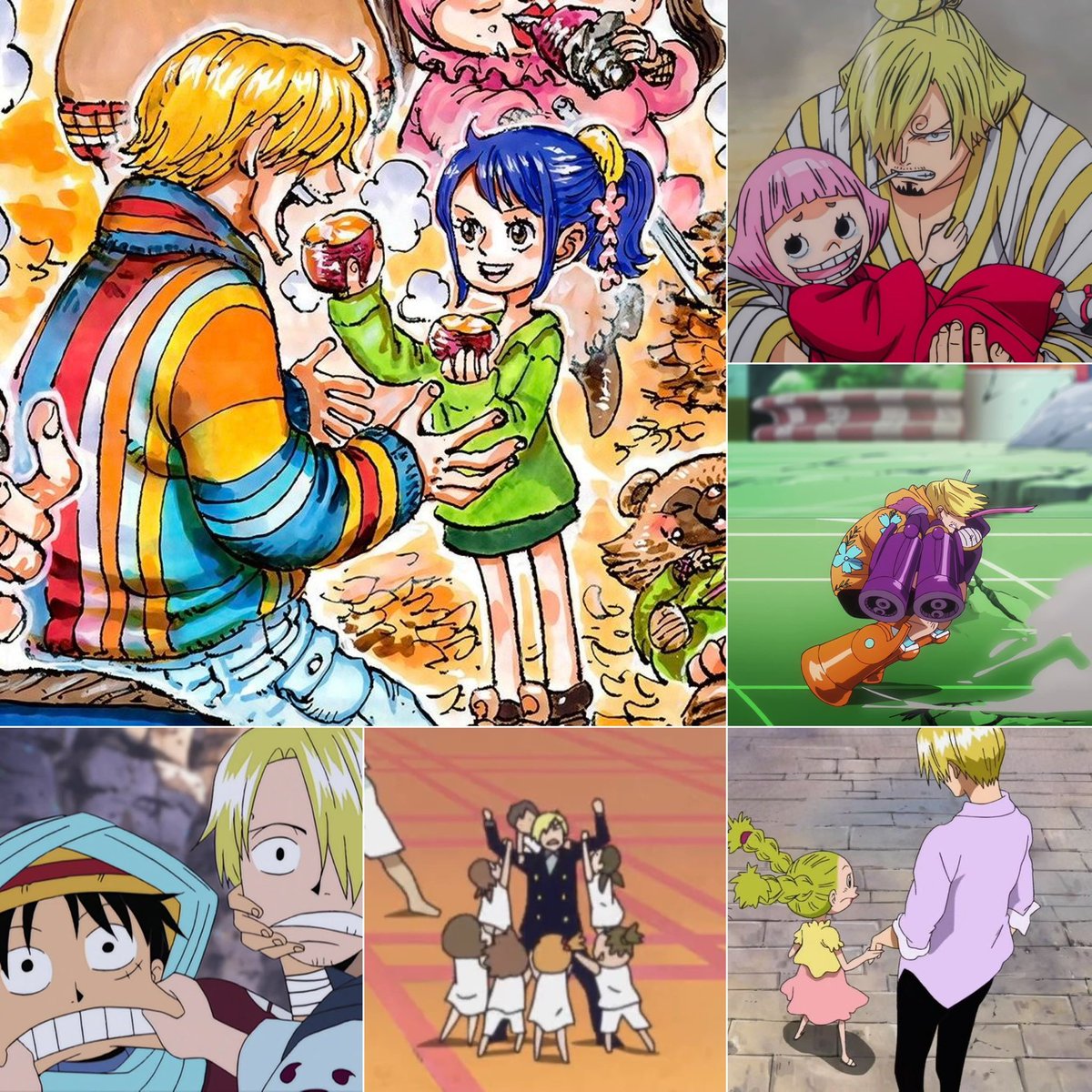 muginokaizoku's tweet photo. You can just tell Sanji is the kindest just by how much children are drawn and care free around him https://t.co/VvbsIyNAJK