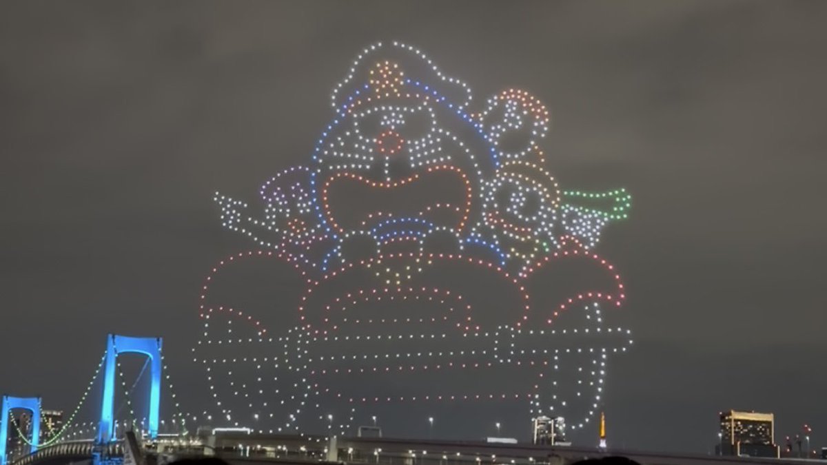 ドラえもんのドローンショー可愛かった！！！
