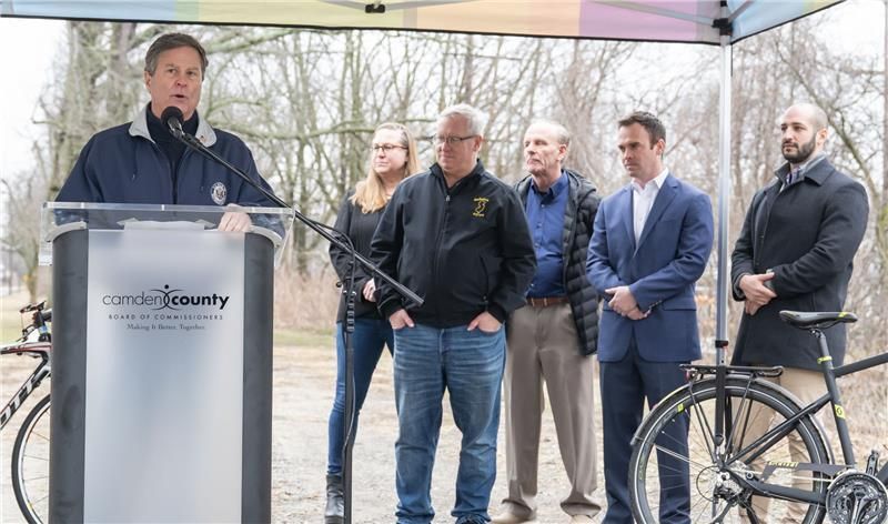 I rode my bike to celebrate a big milestone today: construction is beginning on the Camden County LINK Trail. This 34-mile trail will connect communities, support local businesses, and create more opportunities for people to walk, run, and bike across South Jersey.