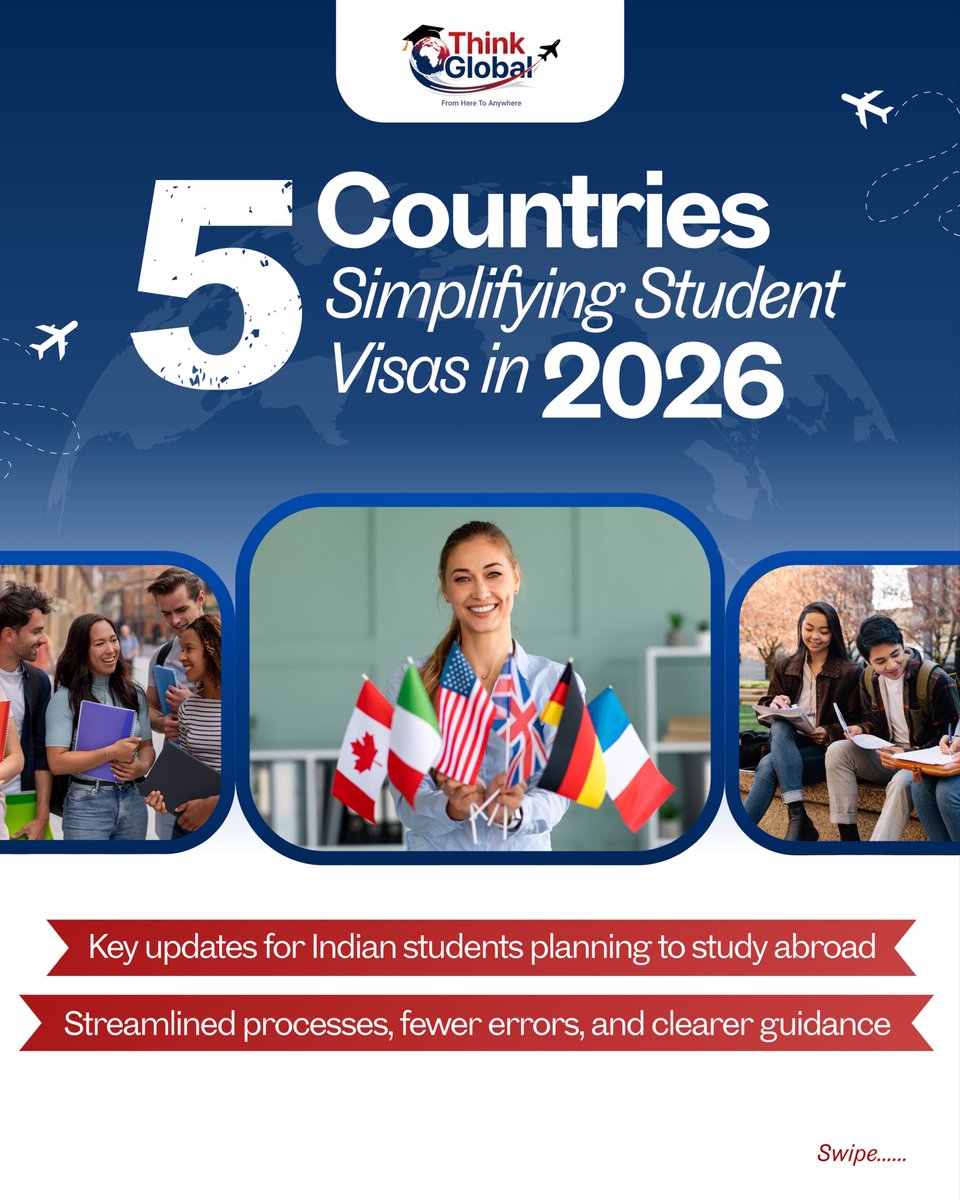 __thinkglobal's tweet photo. Planning to study abroad in 2026?

These 5 countries are simplifying their student visa process, making your global education journey easier than ever. it
.
.
#StudyAbroad2026
#StudentVisa
#GlobalEducation
#ThinkGlobal
#InternationalStudents
#StudentVisa
#StudyAbroadUK https://t.co/8ccplXliiY