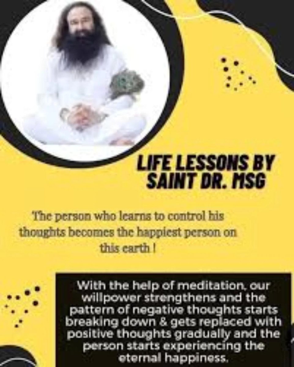 Nehainsan25's tweet image. Improving life begins with improving our actions. Saint Gurmeet Ram Rahim Ji, teaches that when we choose good deeds and remember God, our willpower grows and life fills with positivity and peace.
#MeaningfulLife
#LifeTips
#LifeLessons
