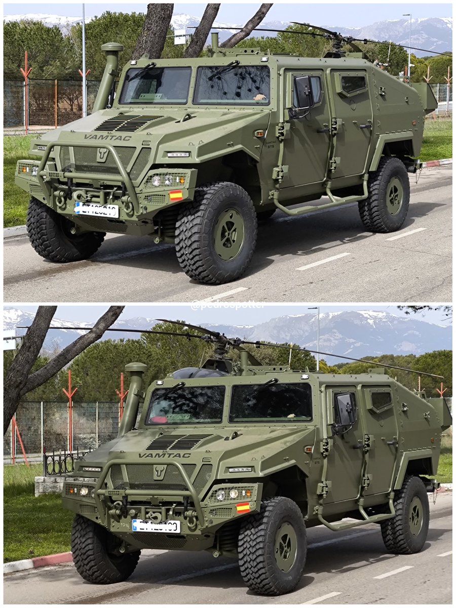 pedrospotter's tweet photo. #BuenasMediodias hoy rodamos con vehículos de las #FAMET del @EjercitoTierra en la #Base #CoronelMate
🚗
2 x #URO #VAMTAC (Vehículo de Alta Movilidad Táctico)
1 x #Santana #Anibal
🚗
#vehiculos #militares #EjercitoTierra #España #spotter #militaria #BHELTRAV #TodoTerreno https://t.co/FNi5Mjy5F6