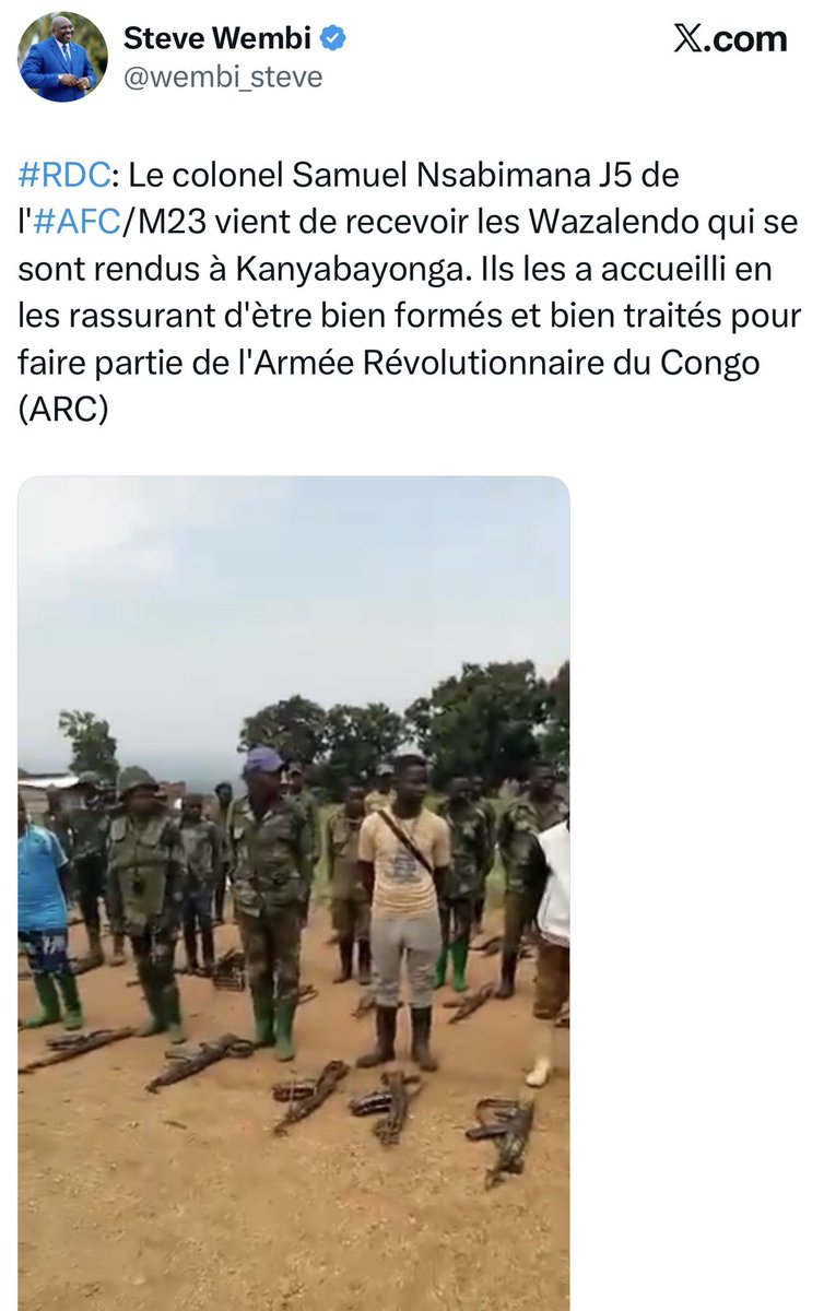 Les #wazalendo sont  des #FDLR que lorsqu’ils combattent contre les #RDF ; à partir du moment où ils se rendent aux RDF , ils cessent d’être #FDLR . Le criminel <a href="/PaulKagame/">Paul Kagame</a> est d’un cynisme hilarant. 

<a href="/fatshi13/">Félix A. Tshisekedi</a> <a href="/FelixUdps/">Felix Tshisekedi - UDPS</a> <a href="/PatrickMuyaya/">Patrick Muyaya</a> .
