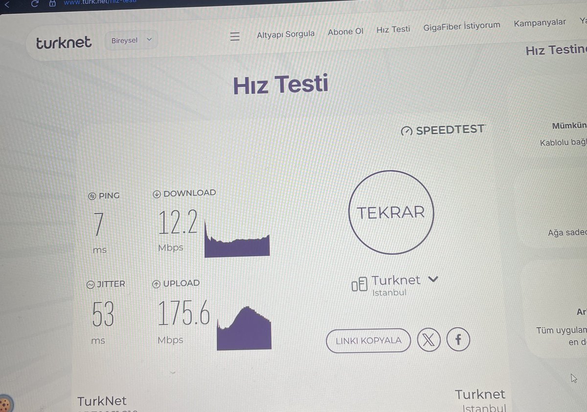Ben bu hız için mi gigafiber kullanıyorum <a href="/Turknet/">Turknet</a>
