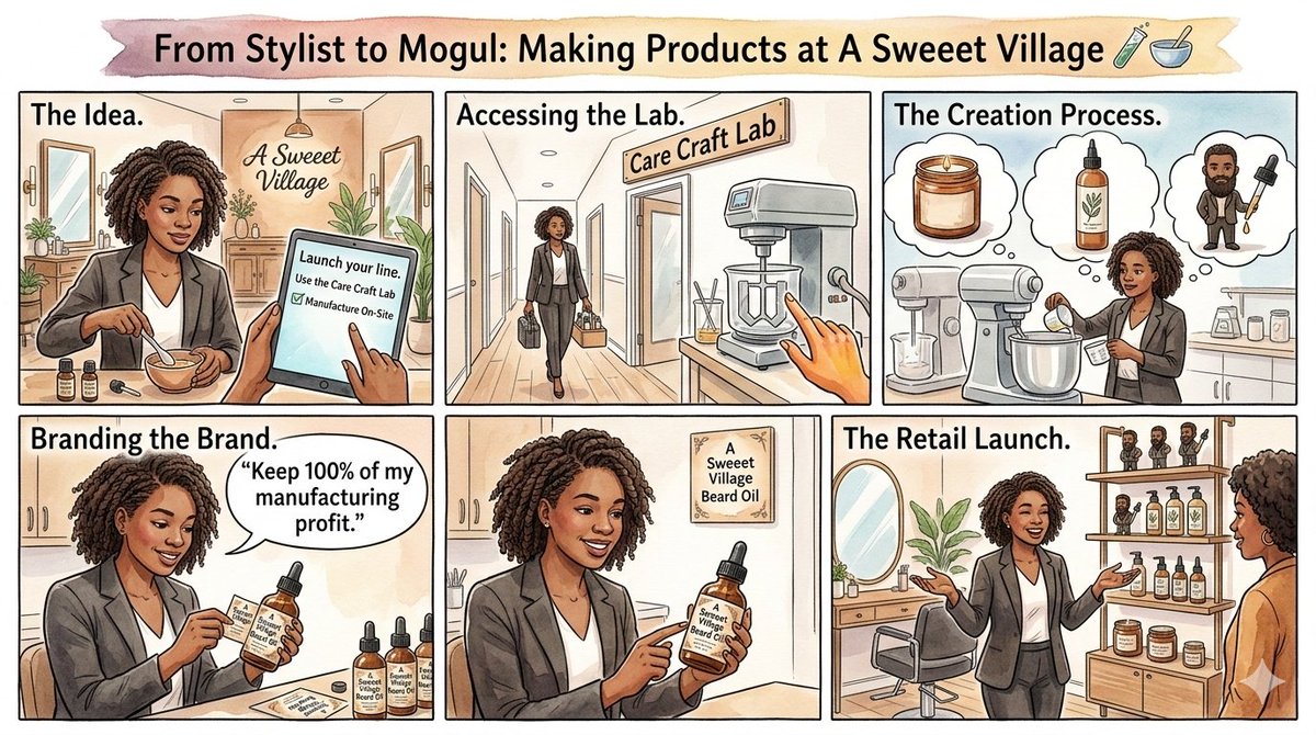 asweeetvillage's tweet photo. Why settle for other people products when you can create your own?  We empower "Makers" with our unique Care Craft Lab—formulate, label, and package your own brands all in one space. Keep 100% of your profits and own your supply chain! #makerlab #asweeetvillage #carecraftlab https://t.co/Mk6hXM506t