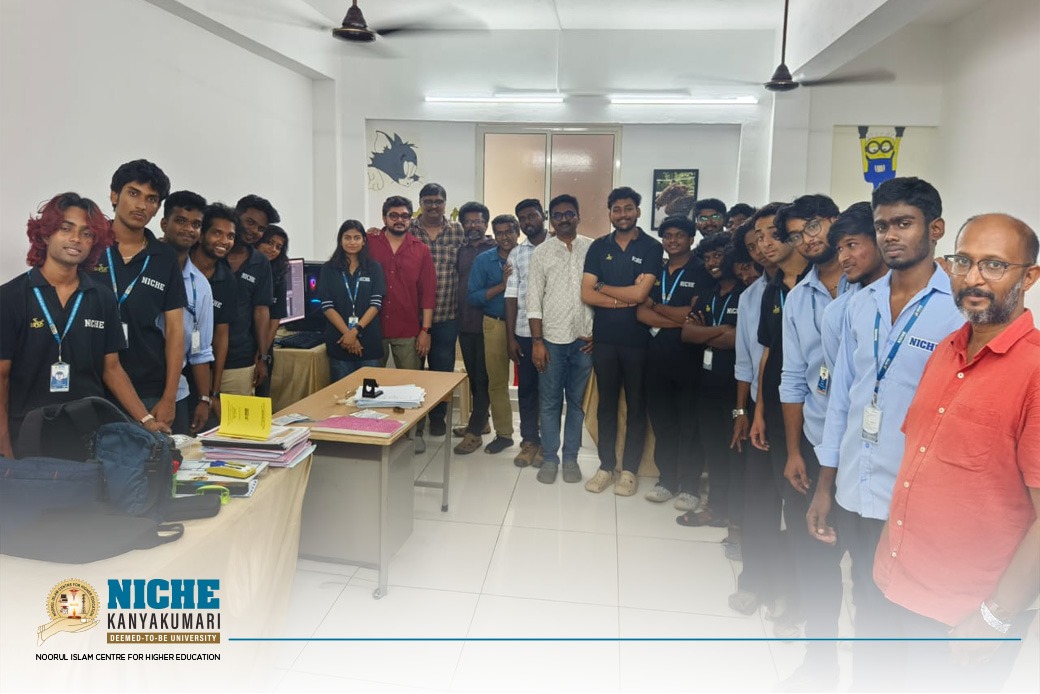 nicheuni's tweet photo. 🎬 SYNC-TO-STUDIO: The Film Sound Journey | Day 02
An engaging hands-on session by Arun Rama Varma (FTII Pune) for Film & Animation students at NICHE University, exploring the art of Sync Sound and modern sound design in filmmaking
#NICHEUniversity #FilmSound #SyncSound #Film https://t.co/aMSroxoTdA