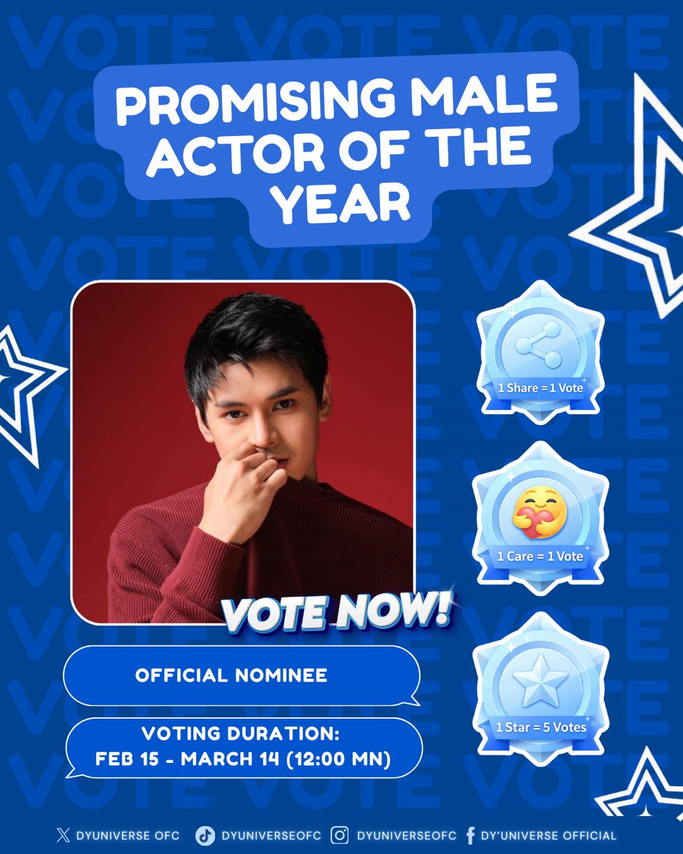 📢 FB REELS ENGAGEMENT CHECK-IN 📢

Stardusts, we’re now down to the LAST 6 DAYS of voting at the 7th VP Choice Awards, so let’s maximize every opportunity to support Dustin!

Don’t forget to interact with VPCA’s FB reels featuring Dustin in these categories:

🎭 Supporting Movie