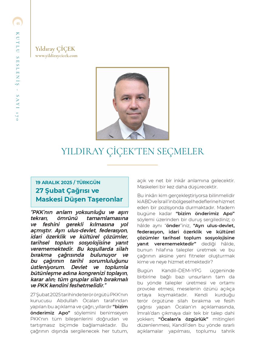 kutlu_seslenis's tweet photo. Kutlu Sesleniş Dergisi 170. sayı...

Yıldıray Çiçek'ten Seçme Makaleler

@Yildiraycicek9 https://t.co/zHFrL2u91l