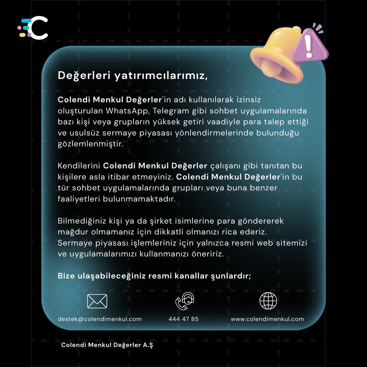 Colendi Menkul tweet media