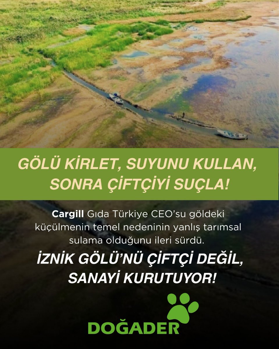 dogader's tweet photo. Cargill yalan söylüyor!
Gölü besleyen suyu çekip kullanacaksınız,kirleteceksiniz
sonra da “çiftçiler kuruttu” diyeceksiniz.

İznik Gölü bir şirketin değil, Bursa’nın ve bu ülkenin ortak yaşam kaynağıdır.
                 https://t.co/DcKetCFSka https://t.co/AVdZBWyPrJ