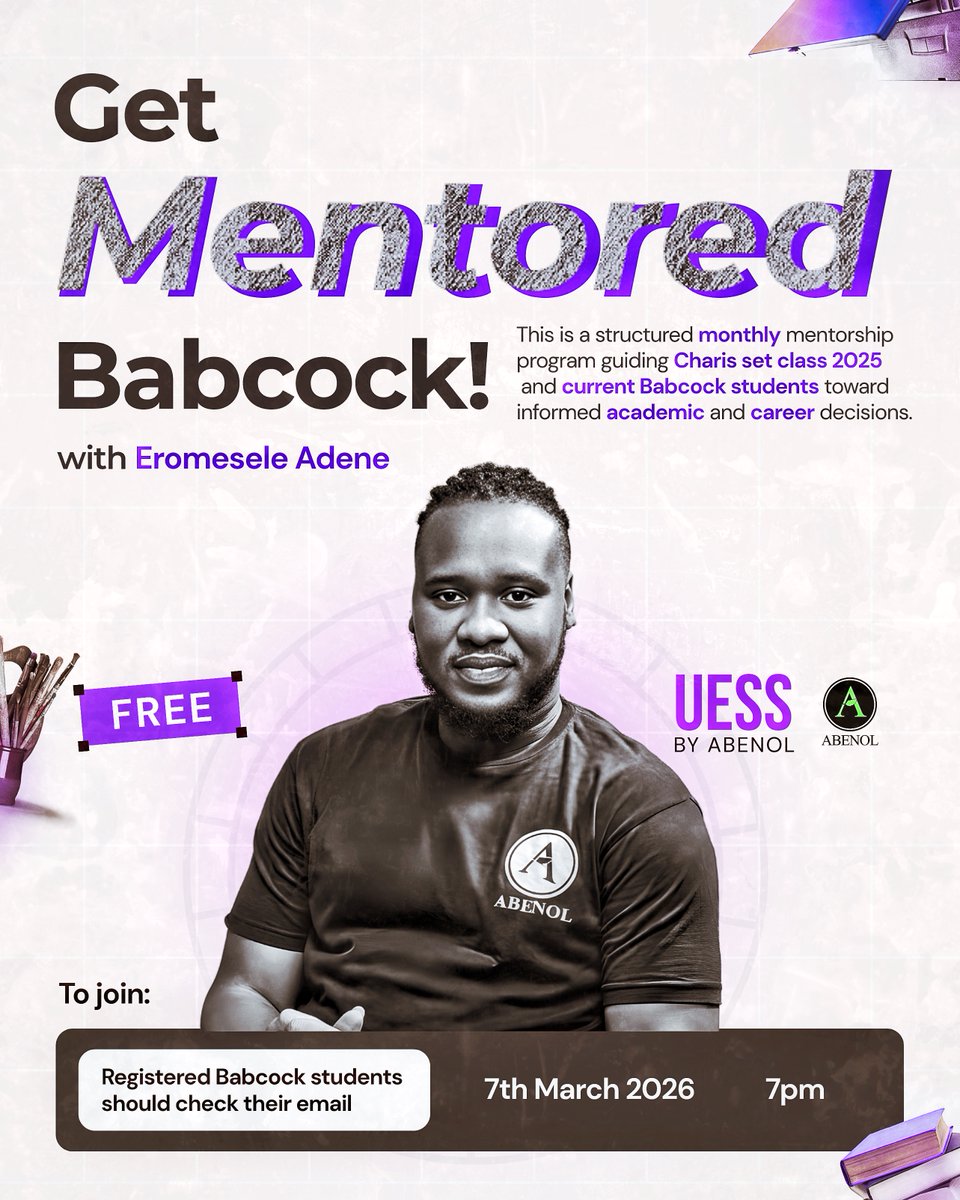 Happening this evening by 7pm. If you are a Babcock student or Charis set, you shouldn’t miss it for anything. 

If you registered for UESS, check your email for more details.

Follow <a href="/Abenolng/">ABENOL</a> and <a href="/Uess_Tour/">UESS Tour</a>